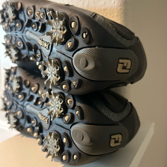 FootJoy Golf Shoes Mens 8 Superlites Black Lace Up Soft Spike Cleats - Picture 10 of 11